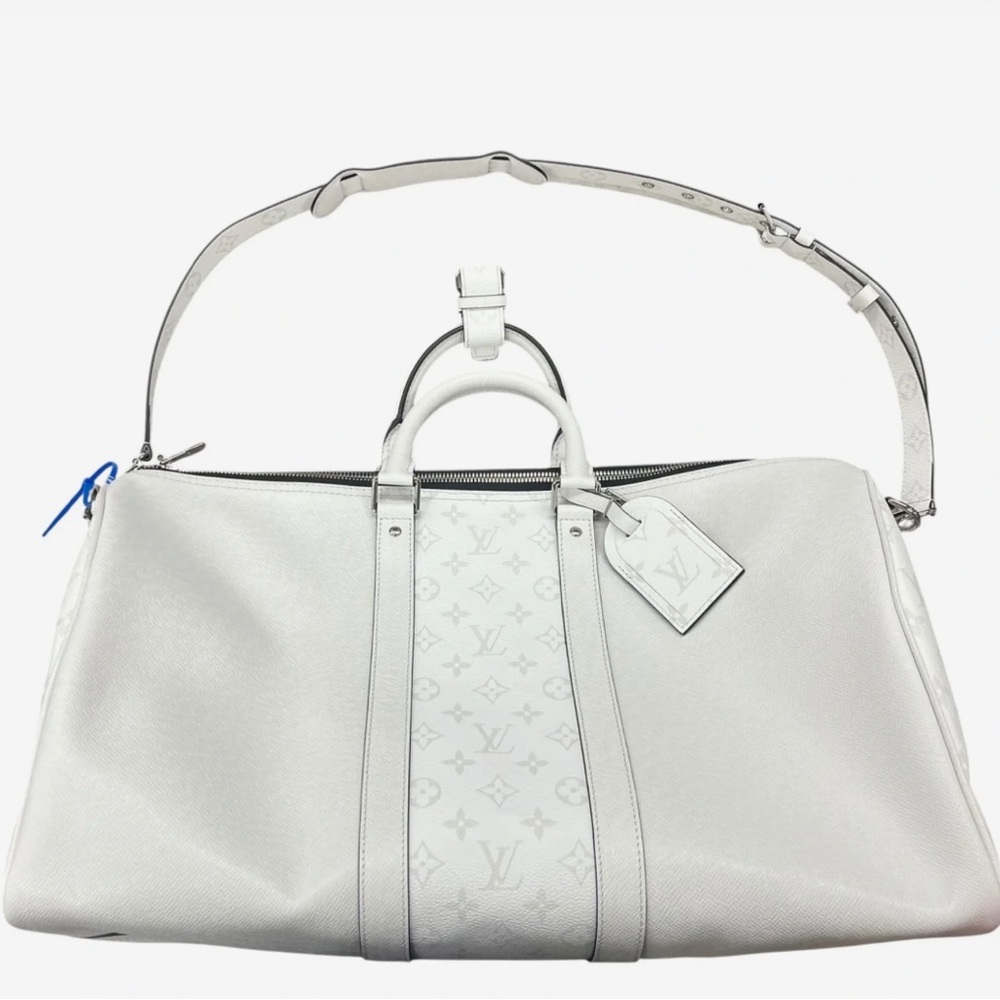 Louis Vuitton White and Gray Travel Bag